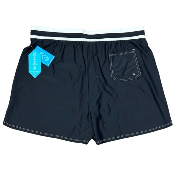Free Country XXL 2XL Swim Shorts Hybrid Trunks Black Swimwear Boardshort Pocket - Picture 4 of 11
